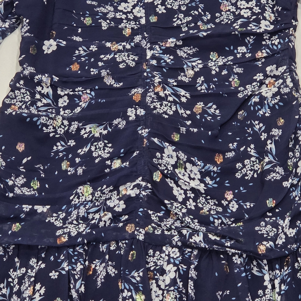 Shoshanna Ann Westminster Floral Ruched Dress Size 12 - Picture 11 of 15